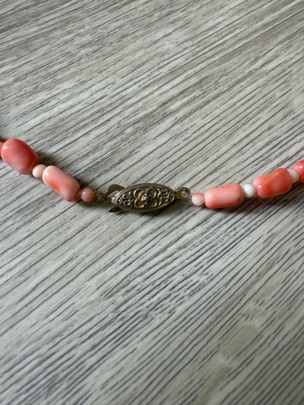 Gorgeous Vintage Angel Skin Coral Beaded Necklace Natural Rare Unique - Picture 9 of 13